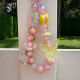 Bag Charm & Phone Strap with Macaron and Butterfly