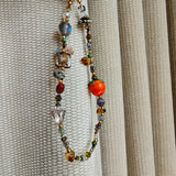Sunlit Sparkle: Handmade Czech Glass Beads Bag Charm Multi-Use Accessory