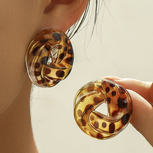 Retro Leopard Earrings - Autumn/Winter Fashion