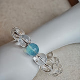 Aquamarine & Clear Quartz Bracelet – Ocean’s Whisper "Tide & Light"