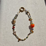 Sunlit Sparkle: Handmade Czech Glass Beads Bag Charm Multi-Use Accessory