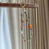 Sunlit Sparkle: Handmade Czech Glass Beads Bag Charm Multi-Use Accessory
